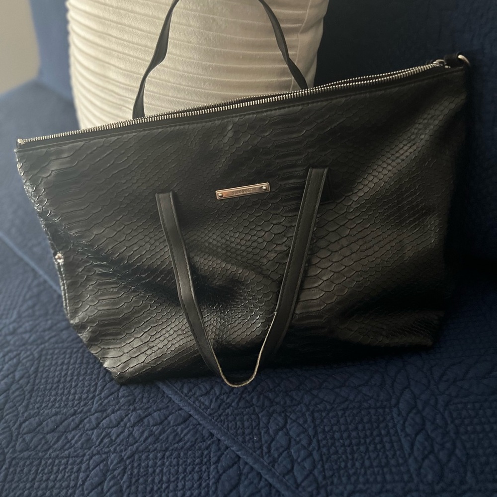 Faux snake skin tote